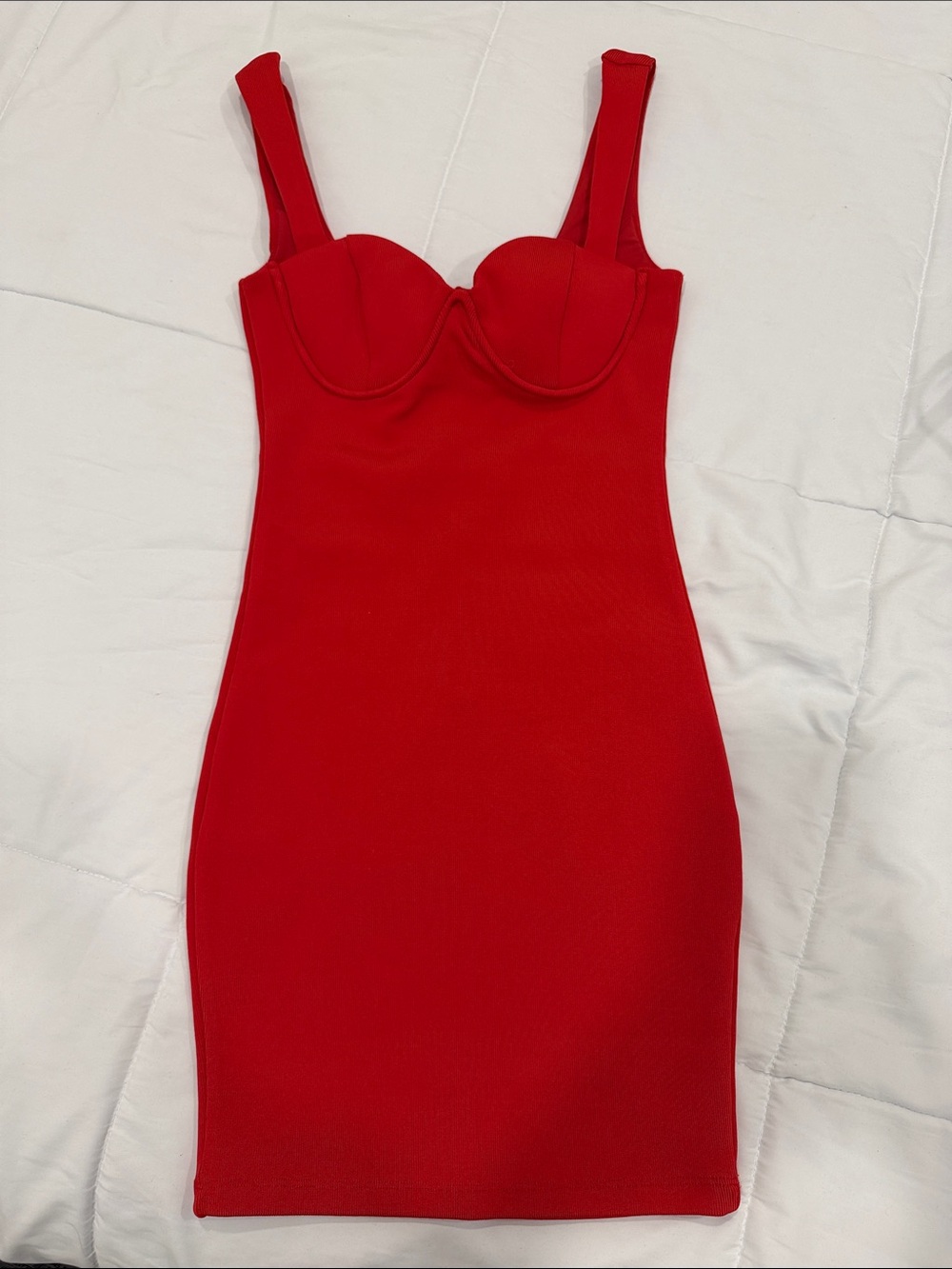 HELLO MOLLY | Red Bodycon Bustier Mini Dress